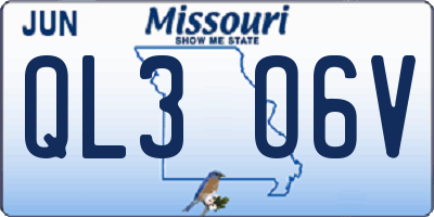 MO license plate QL3O6V