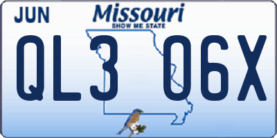 MO license plate QL3O6X