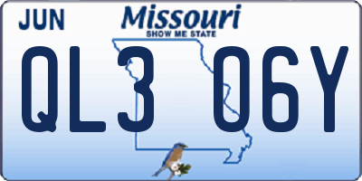 MO license plate QL3O6Y