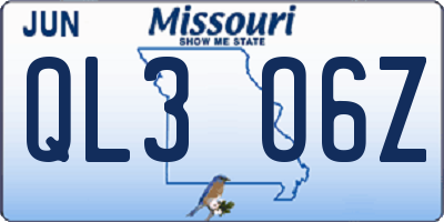 MO license plate QL3O6Z