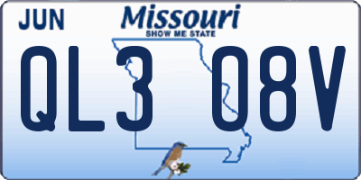 MO license plate QL3O8V
