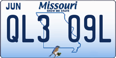 MO license plate QL3O9L