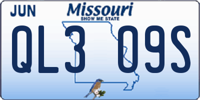 MO license plate QL3O9S