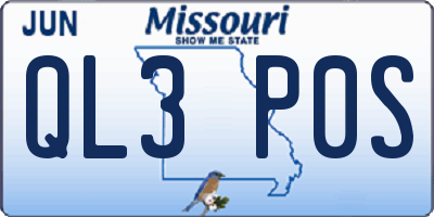 MO license plate QL3P0S
