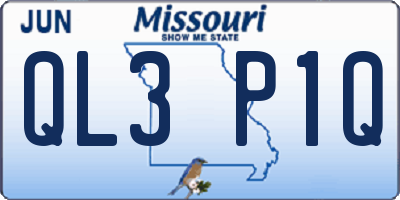 MO license plate QL3P1Q