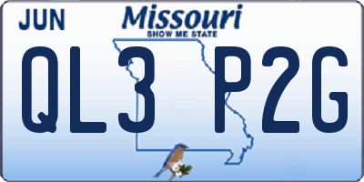 MO license plate QL3P2G