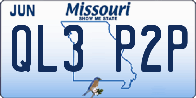 MO license plate QL3P2P
