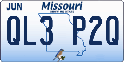 MO license plate QL3P2Q
