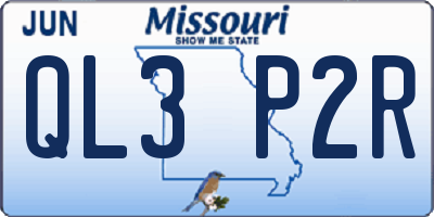 MO license plate QL3P2R