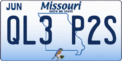 MO license plate QL3P2S