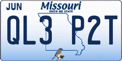 MO license plate QL3P2T