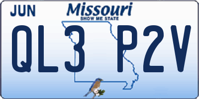 MO license plate QL3P2V