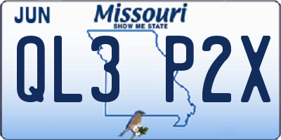 MO license plate QL3P2X