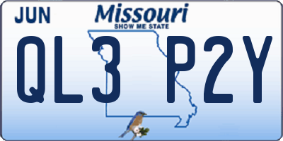 MO license plate QL3P2Y