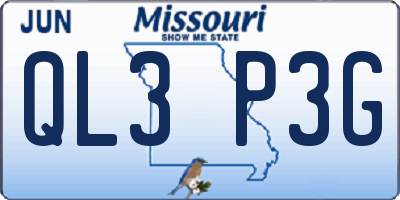 MO license plate QL3P3G