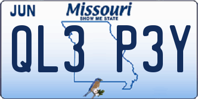MO license plate QL3P3Y