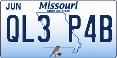 MO license plate QL3P4B