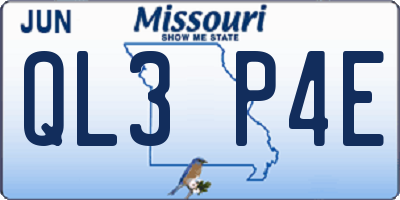MO license plate QL3P4E