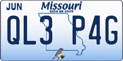 MO license plate QL3P4G