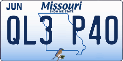 MO license plate QL3P4O