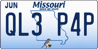 MO license plate QL3P4P