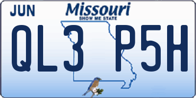 MO license plate QL3P5H