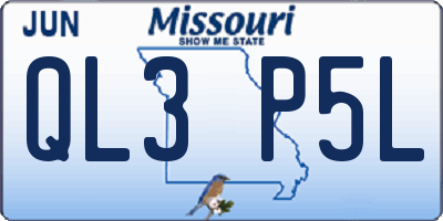 MO license plate QL3P5L