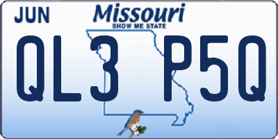 MO license plate QL3P5Q