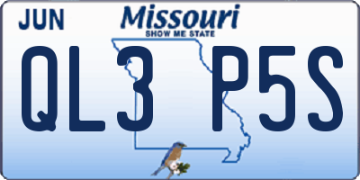 MO license plate QL3P5S