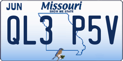 MO license plate QL3P5V