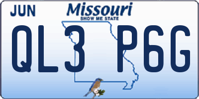 MO license plate QL3P6G