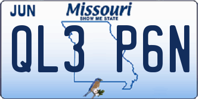 MO license plate QL3P6N