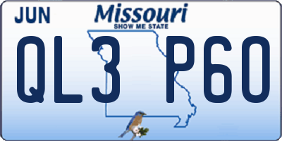 MO license plate QL3P6O