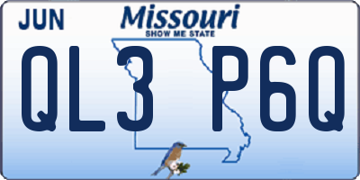 MO license plate QL3P6Q