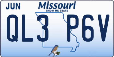 MO license plate QL3P6V