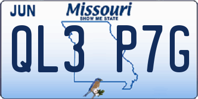 MO license plate QL3P7G