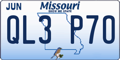 MO license plate QL3P7O