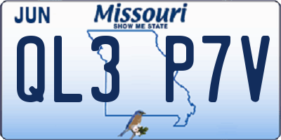 MO license plate QL3P7V