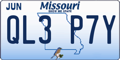 MO license plate QL3P7Y