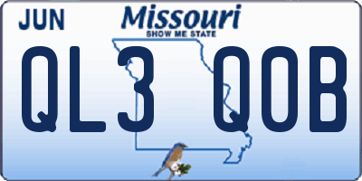 MO license plate QL3Q0B