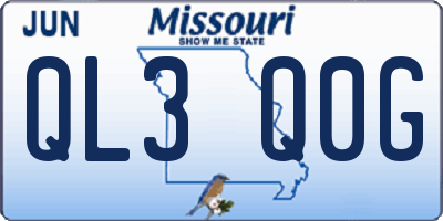 MO license plate QL3Q0G