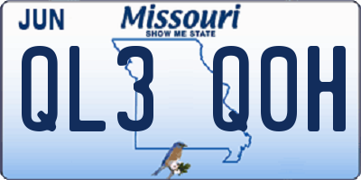 MO license plate QL3Q0H
