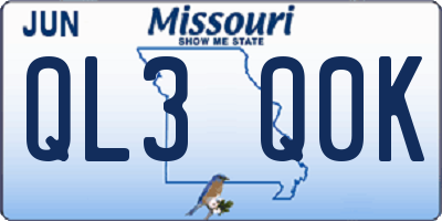 MO license plate QL3Q0K