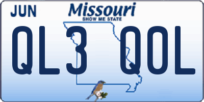 MO license plate QL3Q0L