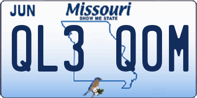 MO license plate QL3Q0M