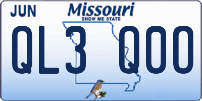 MO license plate QL3Q0O