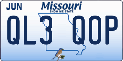 MO license plate QL3Q0P
