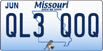 MO license plate QL3Q0Q
