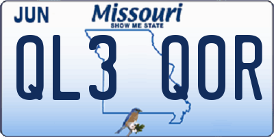 MO license plate QL3Q0R