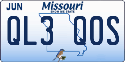 MO license plate QL3Q0S